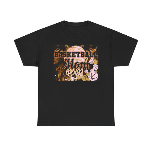 Basketball Mom T‑Shirt — Floral Hoop Mom Tee