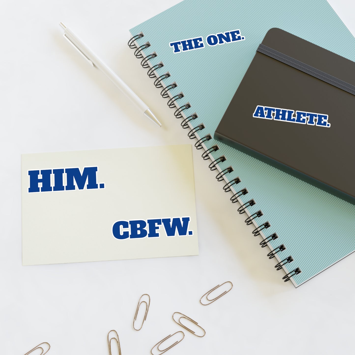 Motivational Sports Sticker Sheet — "HIM. THE ONE. ATHLETE. CBFW."