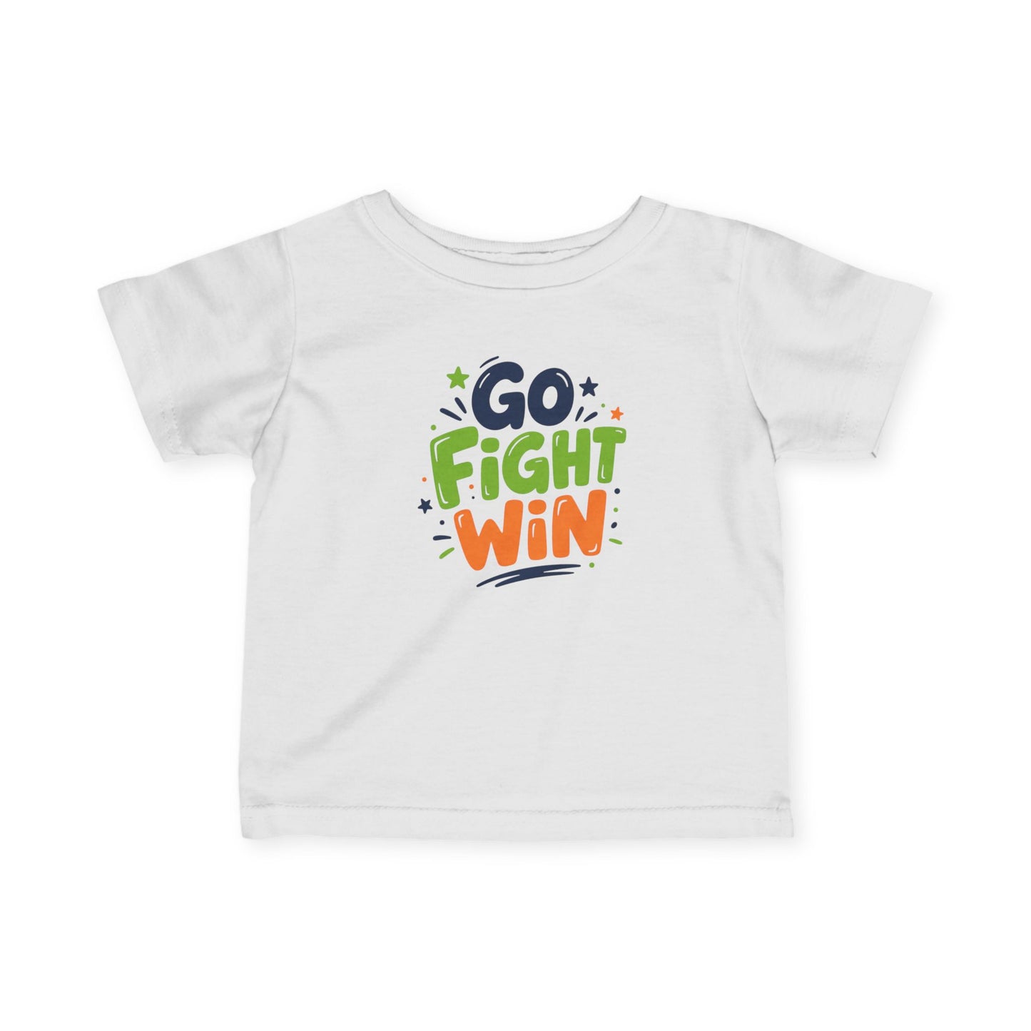 Infant Tee - "Go Fight Win" Motivational Baby Shirt (Sports Fan, Team Spirit)
