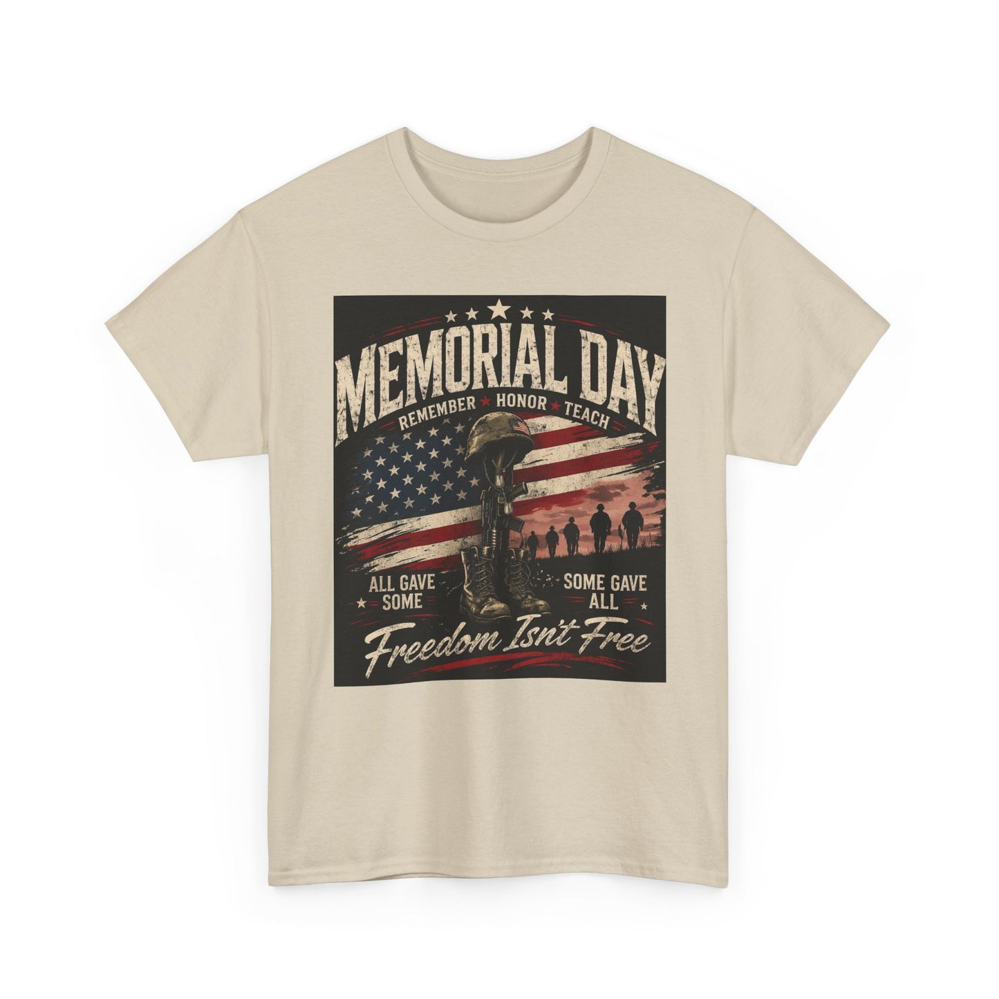 Memorial Day Shirt | Freedom Isn’t Free Tee | Patriotic Veteran Tribute Shirt | USA Flag Graphic Tee