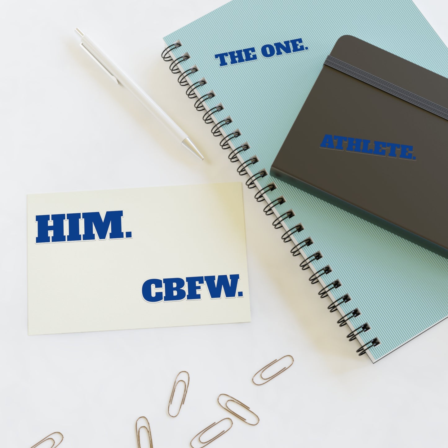 Motivational Sports Sticker Sheet — "HIM. THE ONE. ATHLETE. CBFW."