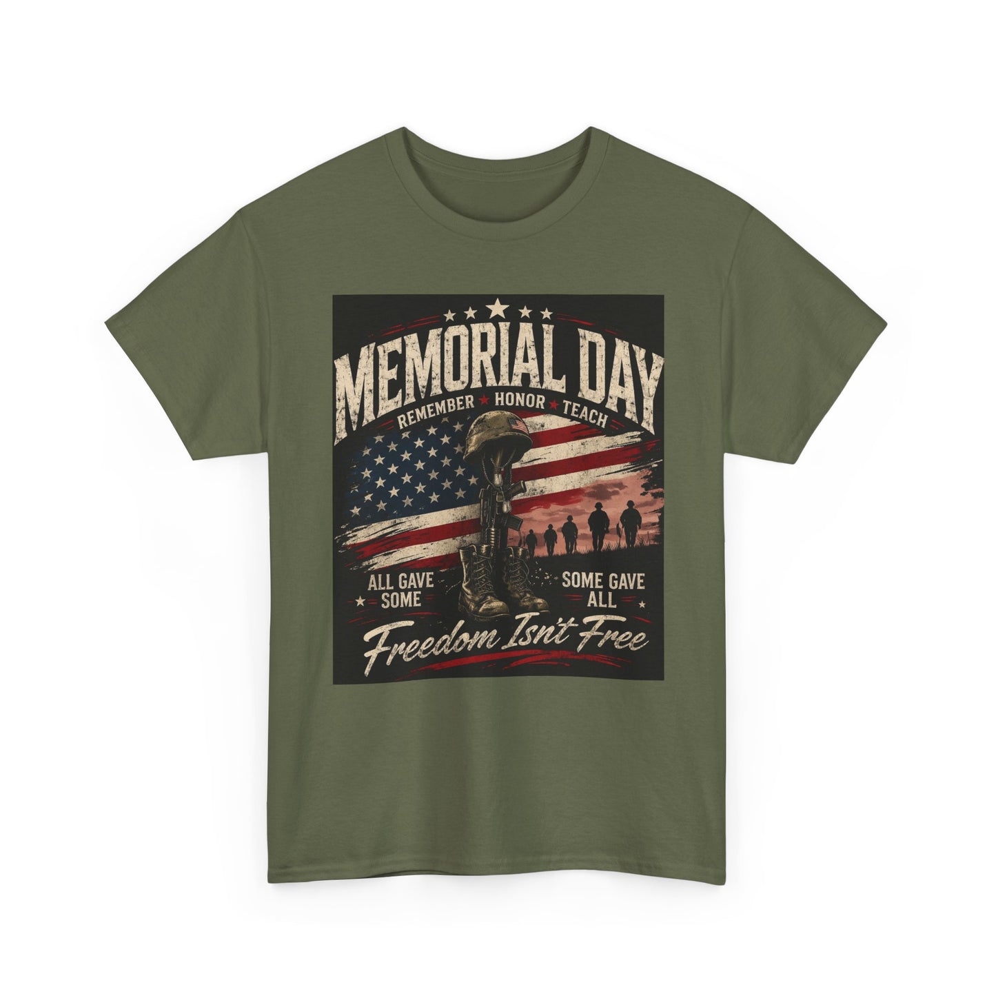 Memorial Day Shirt | Freedom Isn’t Free Tee | Patriotic Veteran Tribute Shirt | USA Flag Graphic Tee