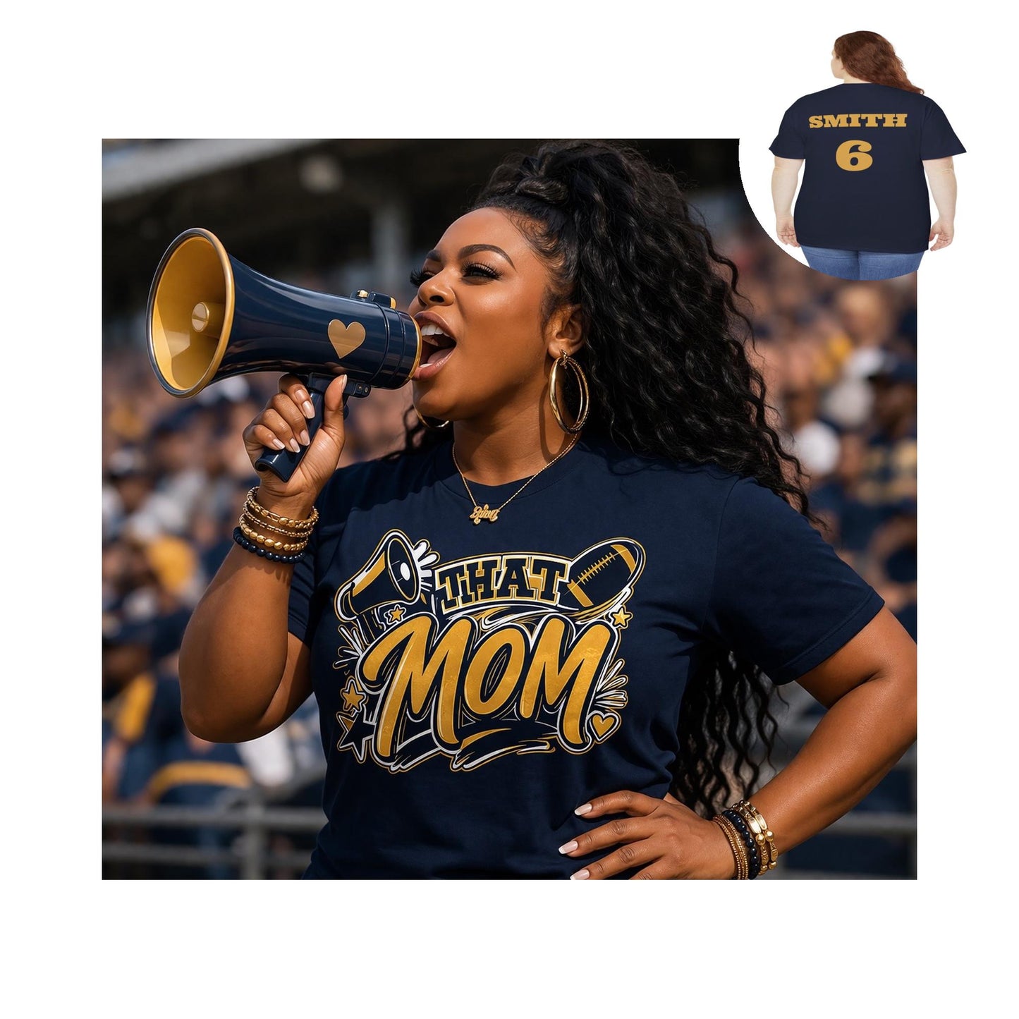 That Mom Graphic Tee — Personalized Last Name & Number Back Sports Shirt
