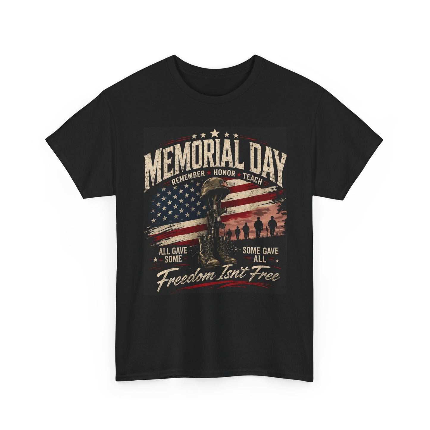 Memorial Day Shirt | Freedom Isn’t Free Tee | Patriotic Veteran Tribute Shirt | USA Flag Graphic Tee