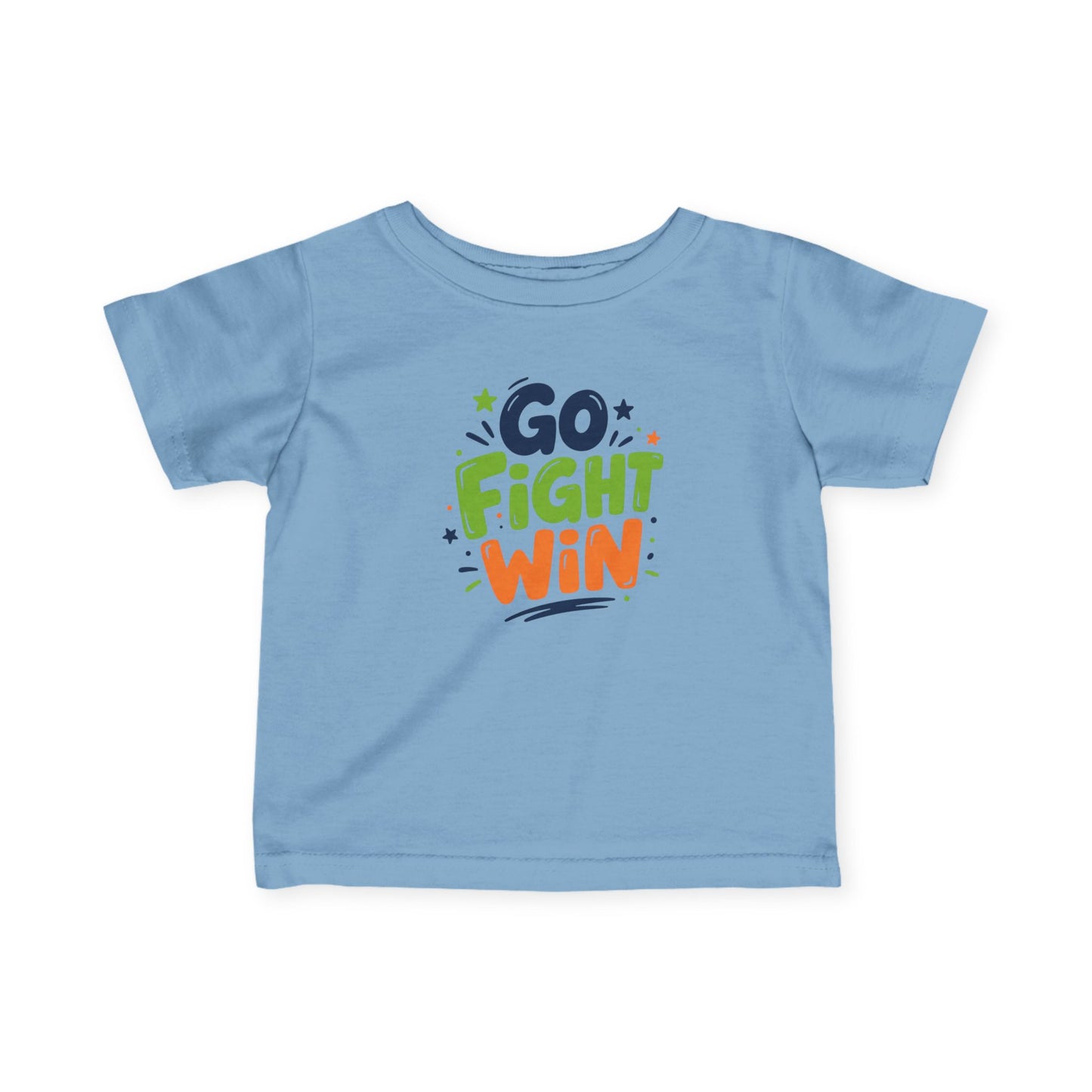Infant Tee - "Go Fight Win" Motivational Baby Shirt (Sports Fan, Team Spirit)