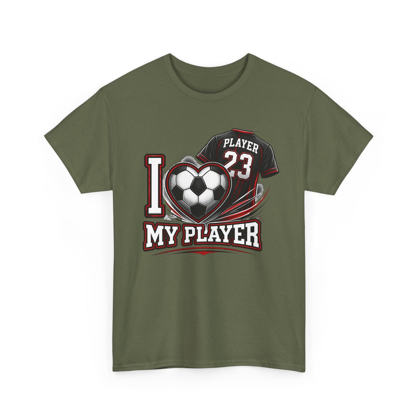 I Love My Player Soccer T-Shirt — Personalized Player Number 23 Fan Tee