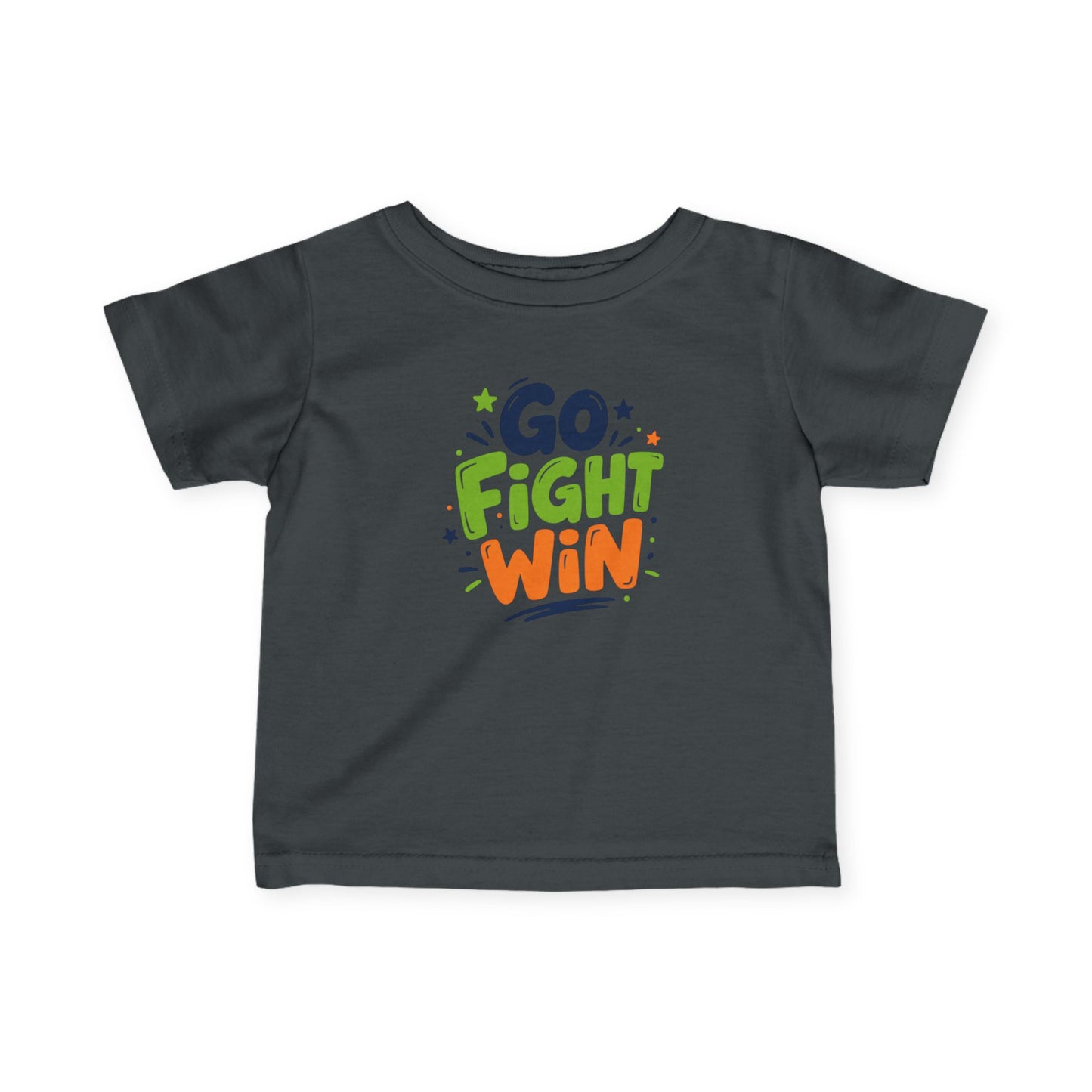 Infant Tee - "Go Fight Win" Motivational Baby Shirt (Sports Fan, Team Spirit)