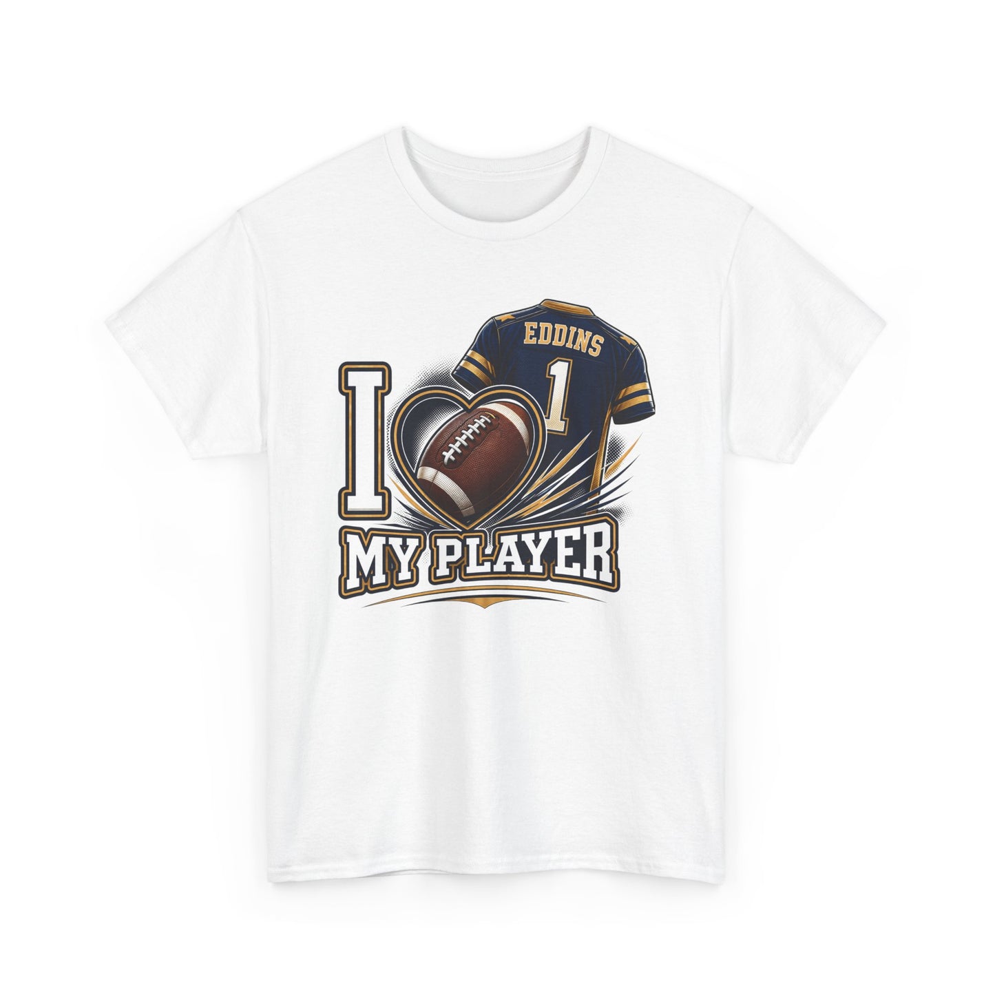 Custom Football Shirt – I Love My Player Tee – Personalized Jersey Name & Number Shirt – Game Day Shirt – Sports Fan Gift