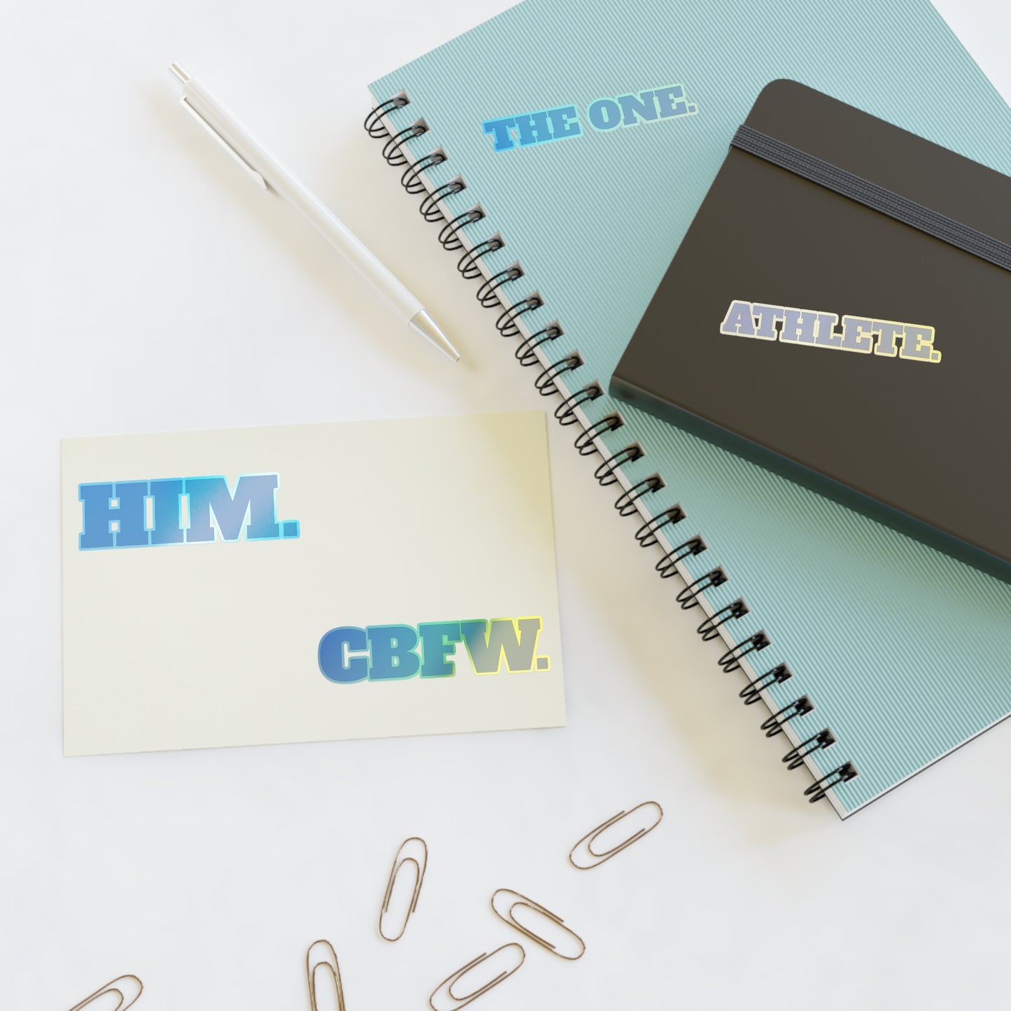 Motivational Sports Sticker Sheet — "HIM. THE ONE. ATHLETE. CBFW."