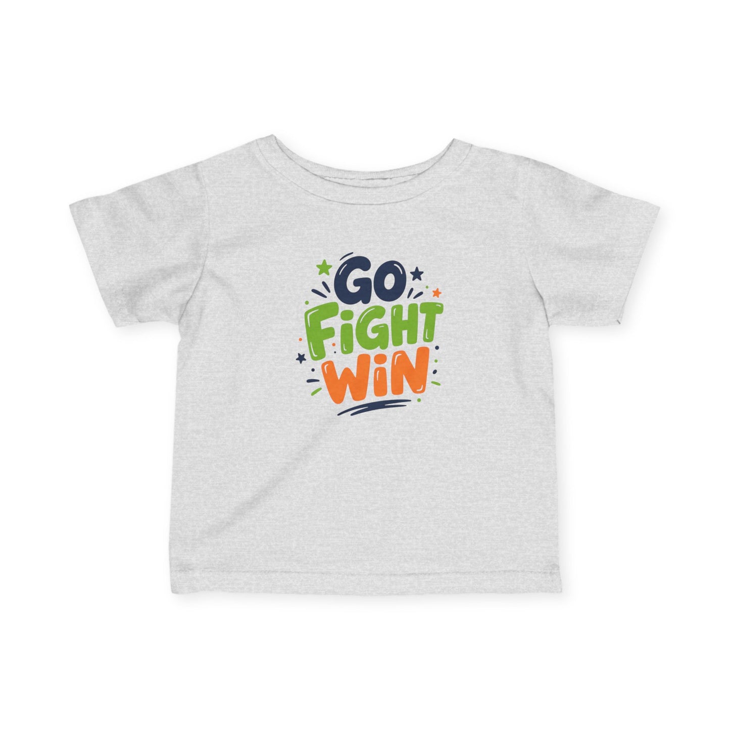 Infant Tee - "Go Fight Win" Motivational Baby Shirt (Sports Fan, Team Spirit)