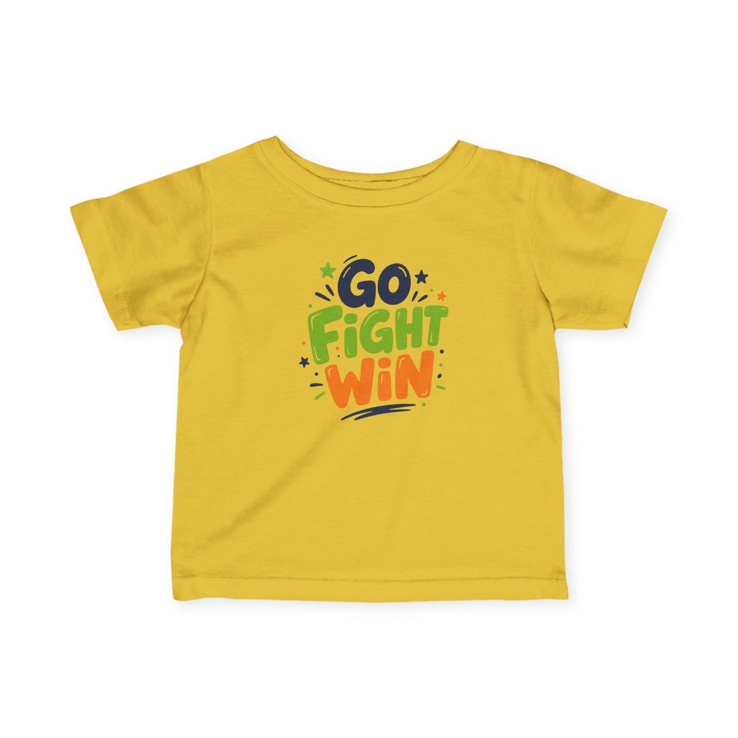 Infant Tee - "Go Fight Win" Motivational Baby Shirt (Sports Fan, Team Spirit)